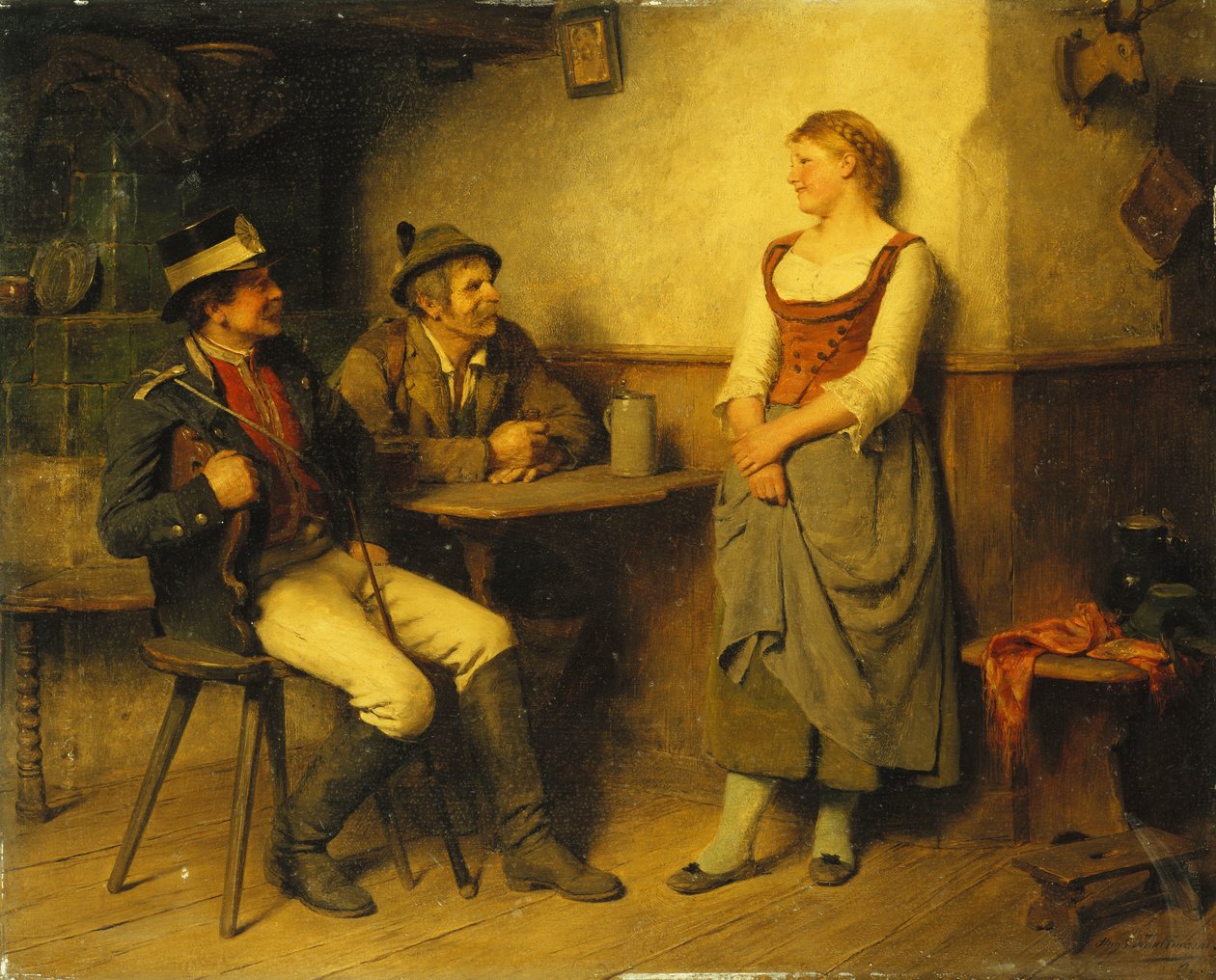 Una conversación en la taberna, 1891 de Hugo Kauffmann