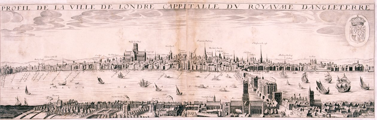 Vista de Londres desde el sur, 1643 de Hugue Picart