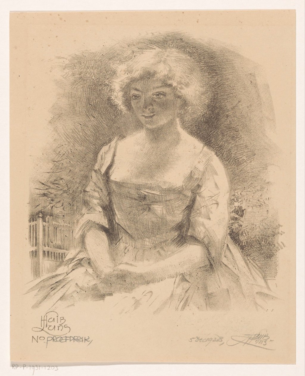 Chica sentada de Huib Luns (signed by artist)