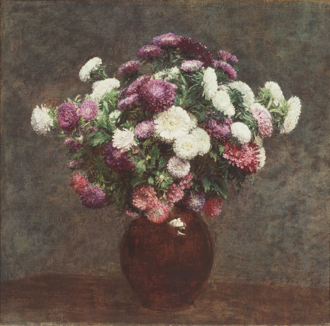 Aster en jarrón de Ignace Henri Jean Fantin Latour