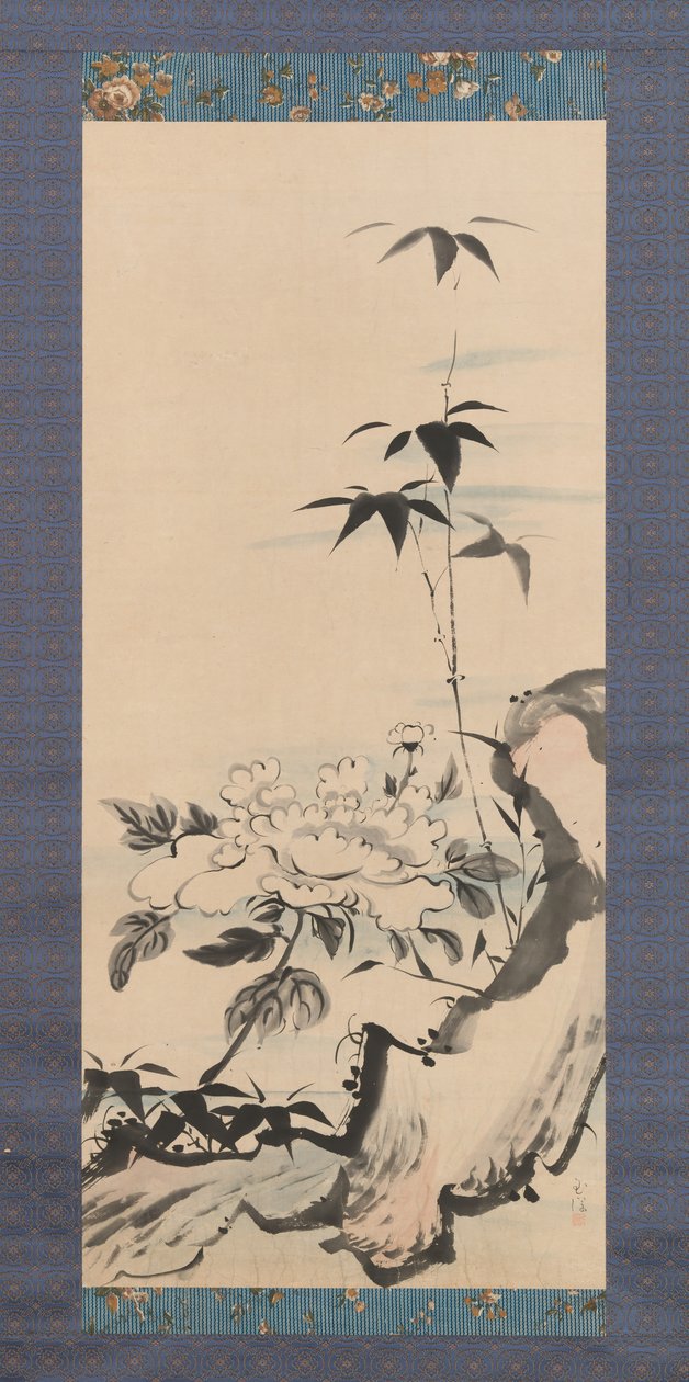 Peonía y bambú, ca. 1768 de Ike no Gyokuran