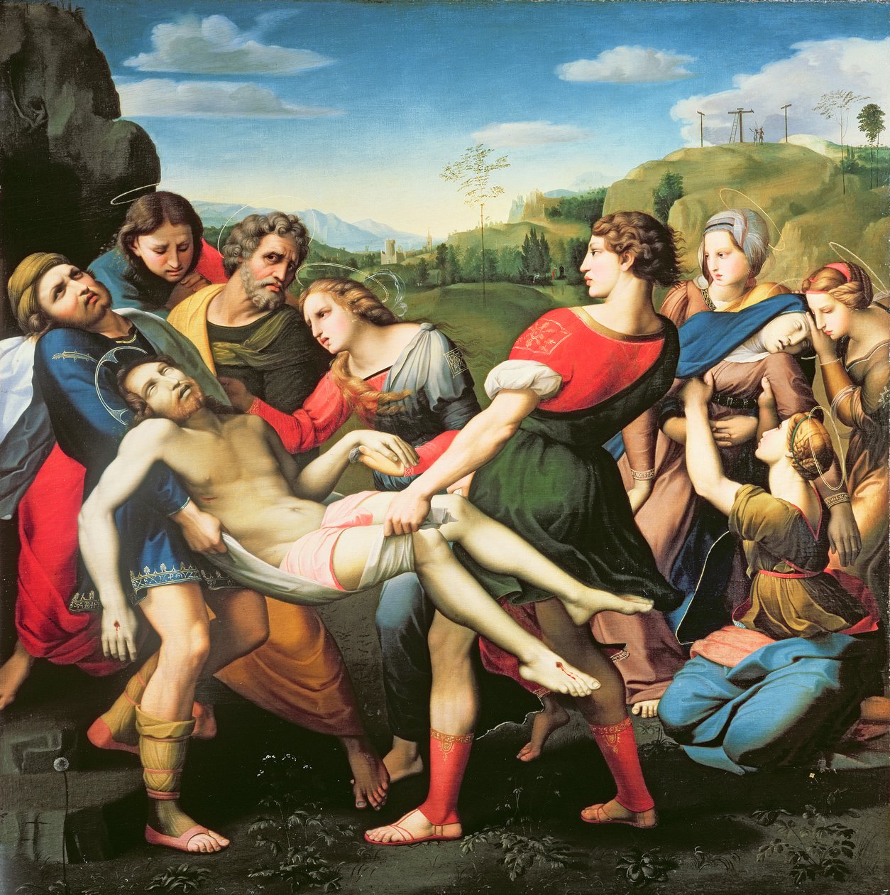 El entierro, después de una pintura de Rafael en la Villa Borghese, Roma, siglo XVII de Il Sassoferrato