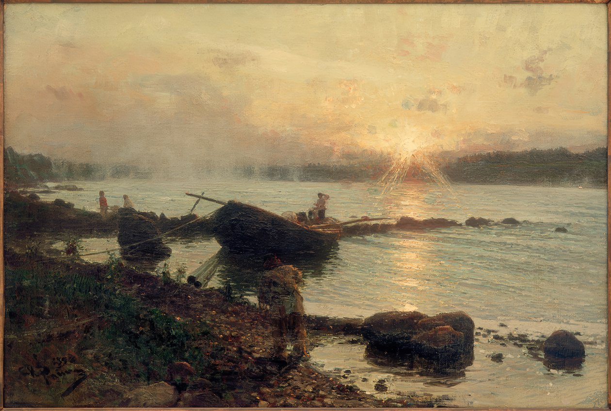 En el Dvina occidental. Amanecer de Ilya Efimovich Repin