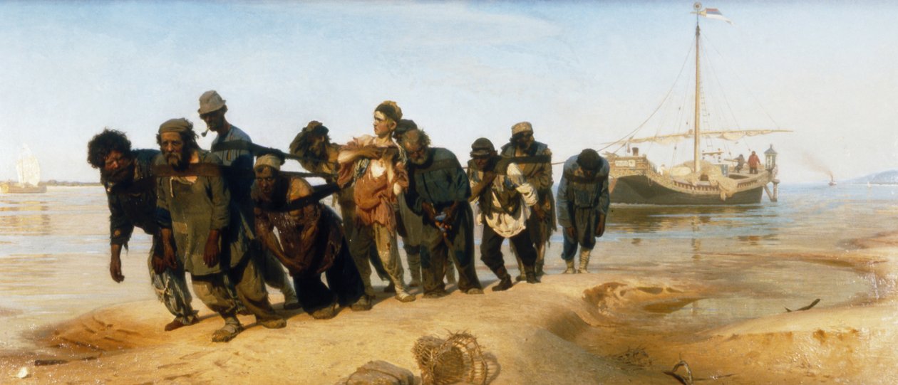 Barcazas en el Volga (rusia) de Ilya Efimovich Repin