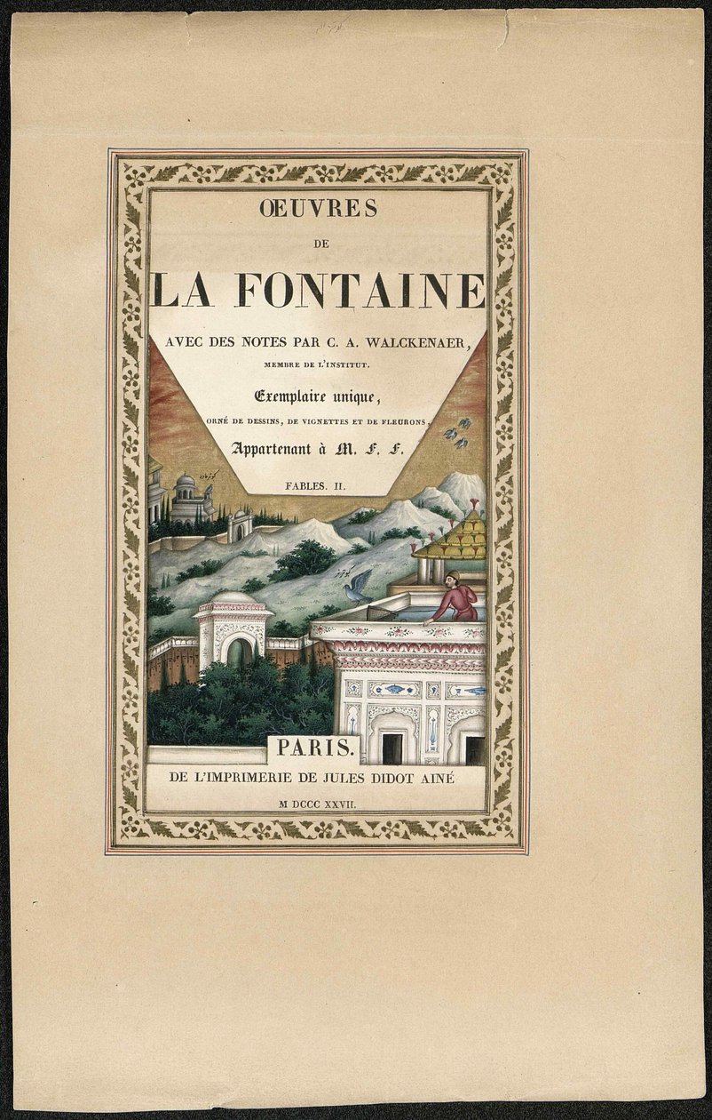 Fábulas de La Fontaine, 1837-1839 de Imam Bakhsh Lahori