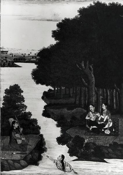 Mujeres en un paisaje de Indian School