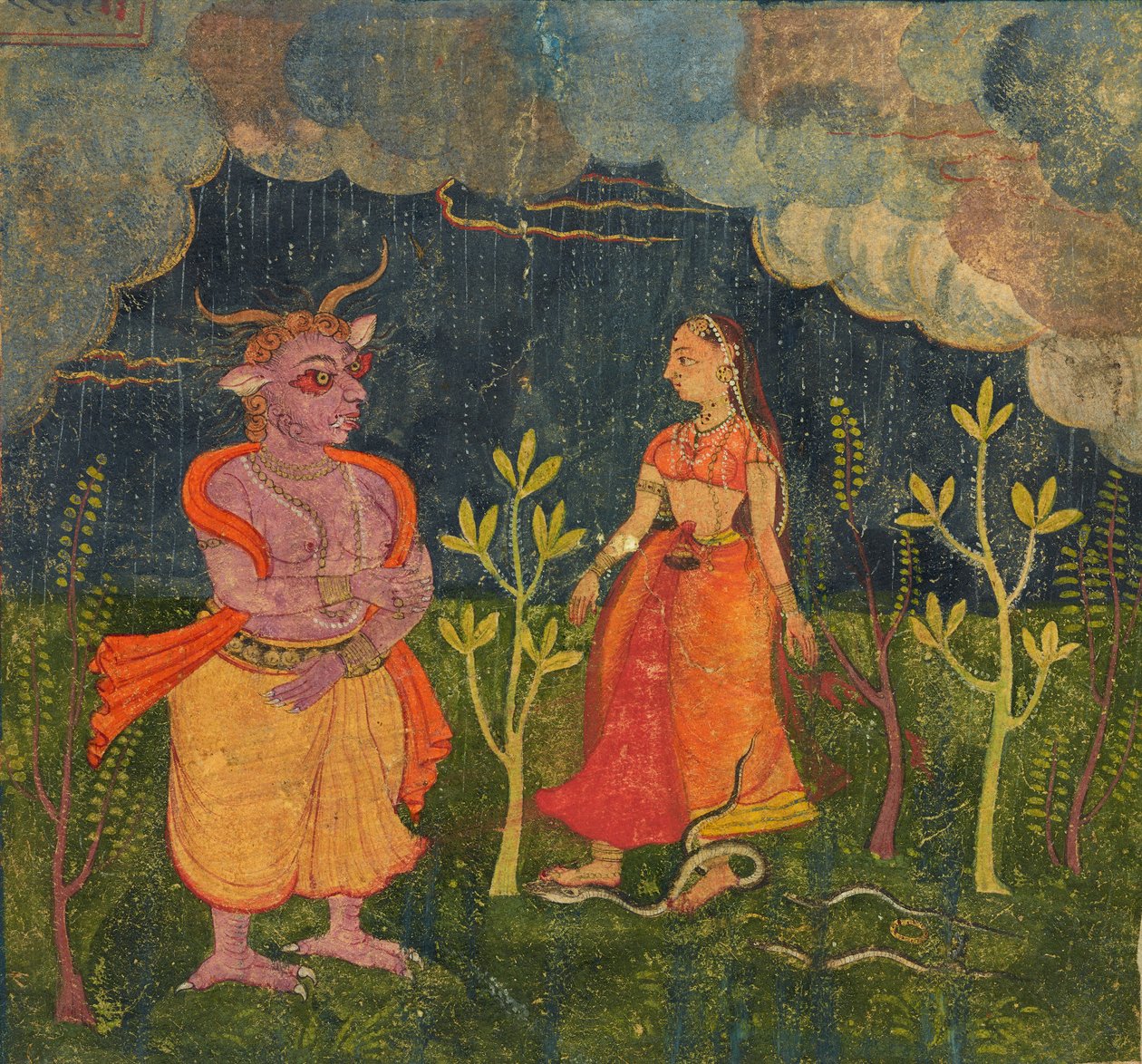 Abhisarika Nayika, folio de un "Rasikpriya", c.1615-1625 de Indian School