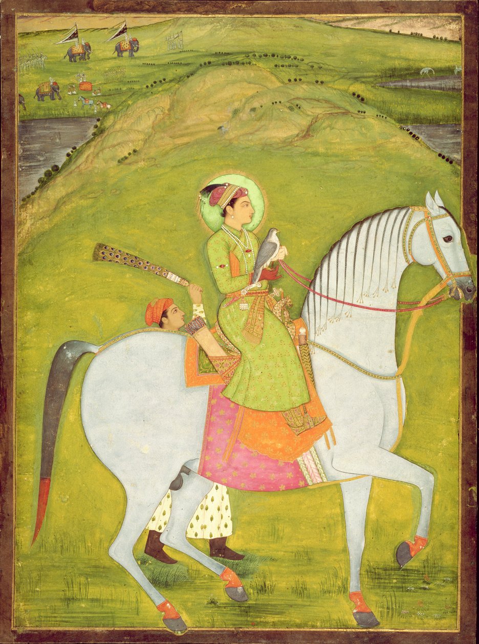 Joven príncipe cabalgando de Indian School