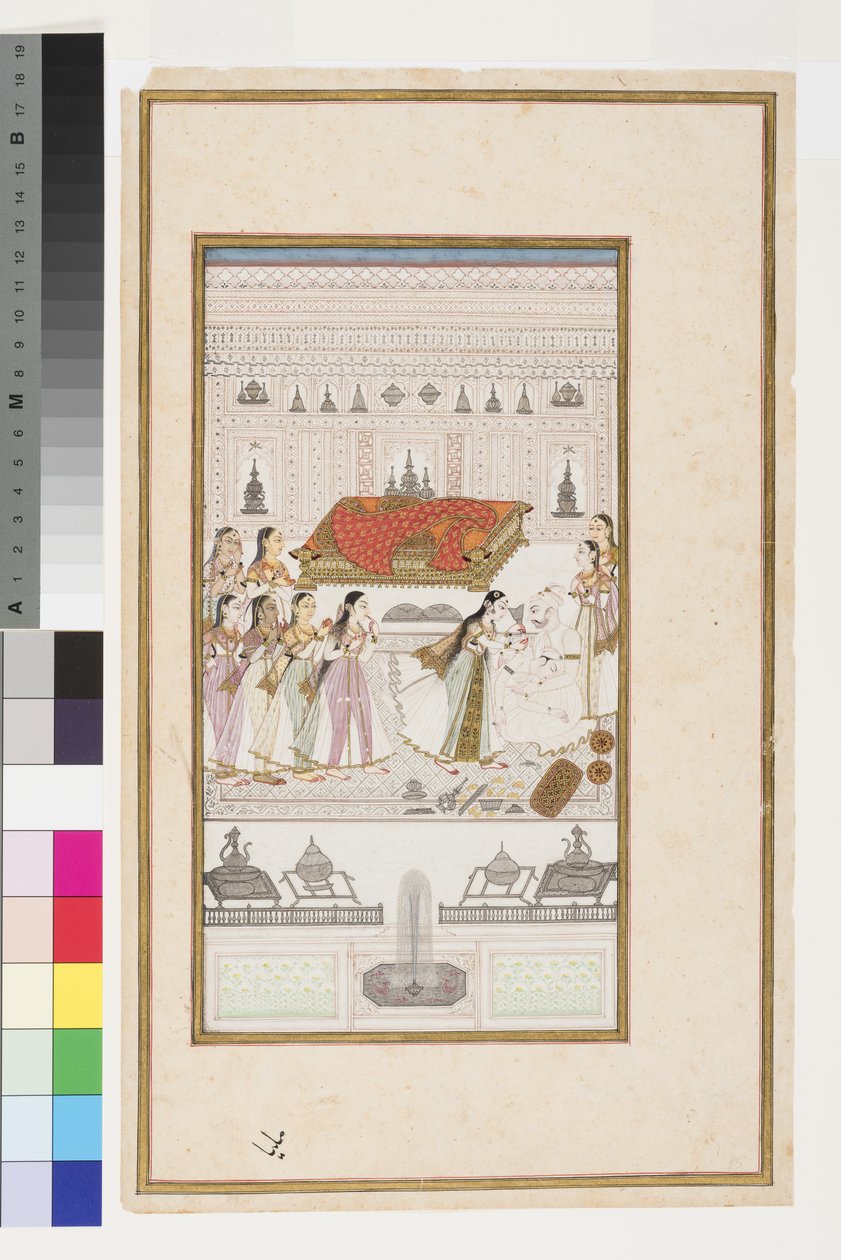 Manohar se derrumba en los brazos de su padre, c.1710 de Indian School