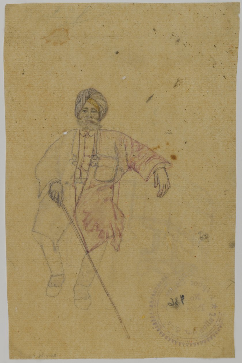 Boceto de un Maharajá de Indian School