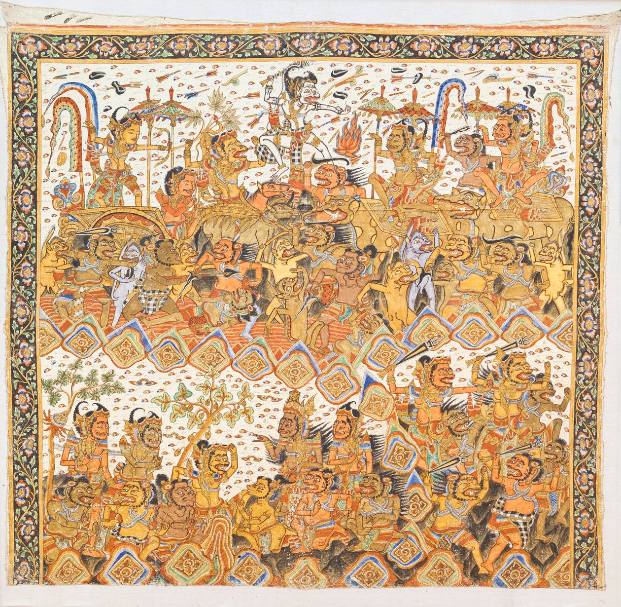 Ramayana (color balinés sobre lienzo) de Indonesian Indonesian
