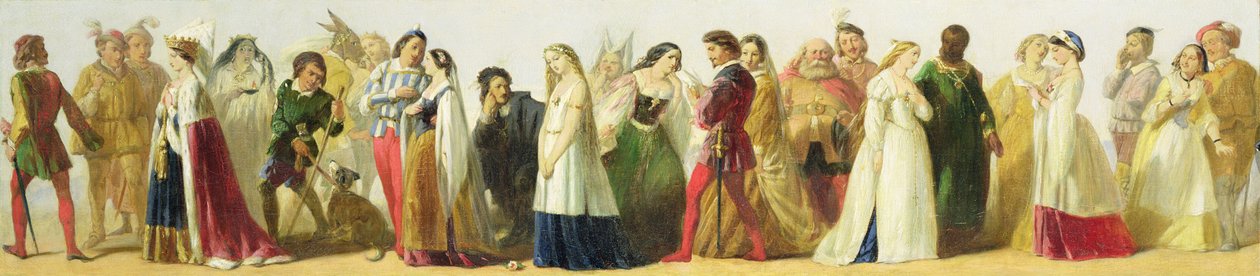 Procesión de personajes de Shakespeare de Irish School