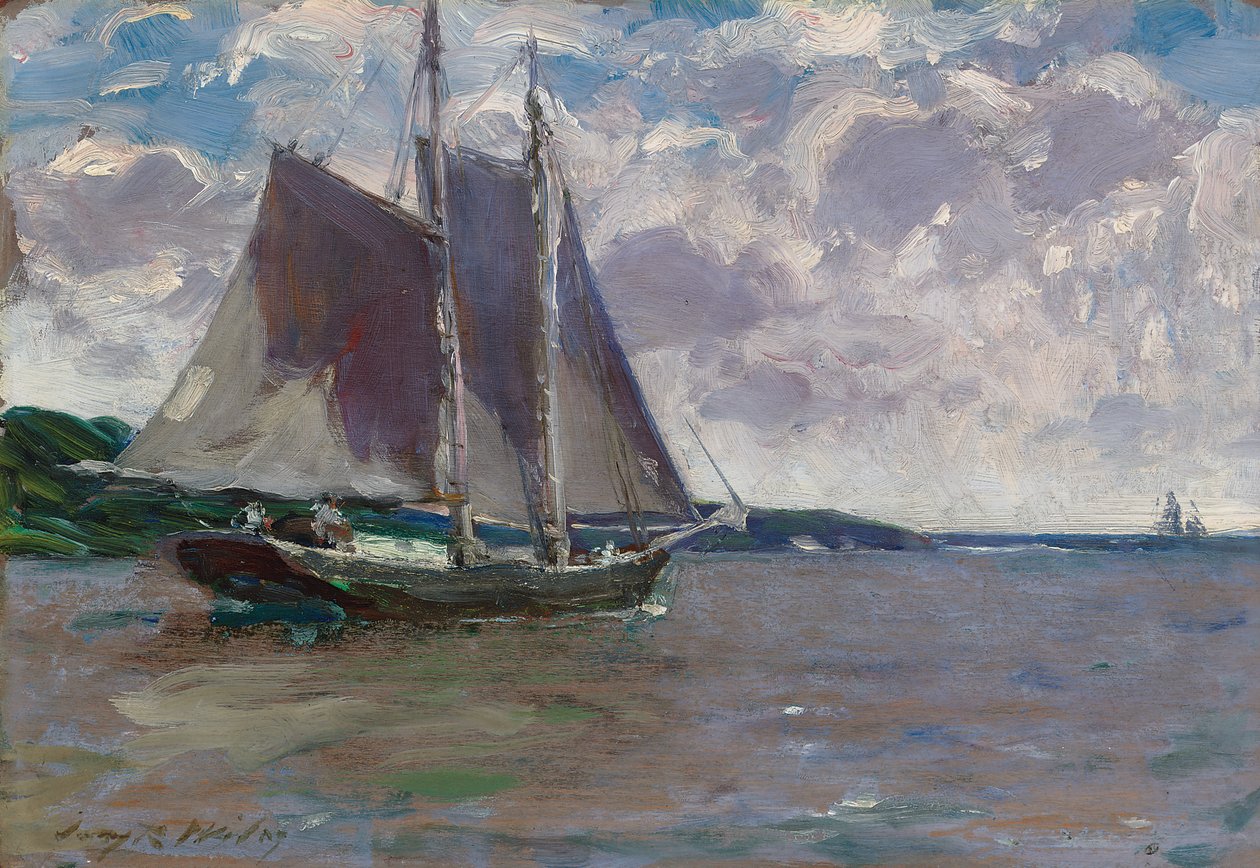 Outward Bound (óleo sobre tabla) de Irving Ramsay Wiles