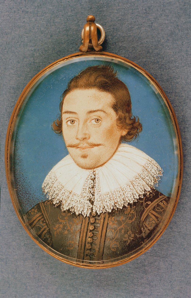 Miembro desconocido de la familia Dorset, miniatura, c.1615 de Isaac Oliver