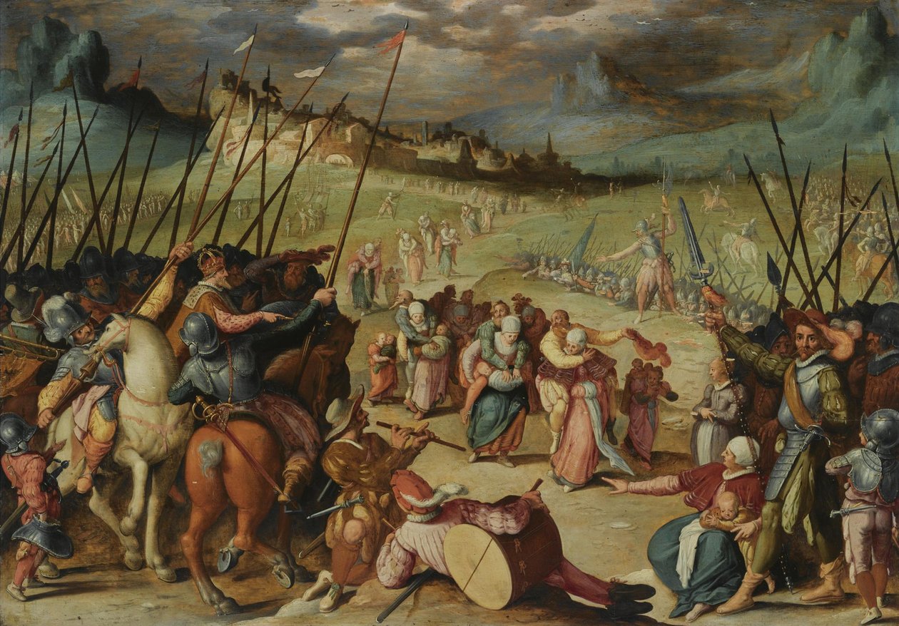 Las esposas fieles de Weinsberg de Isaac Claesz Swanenburgh