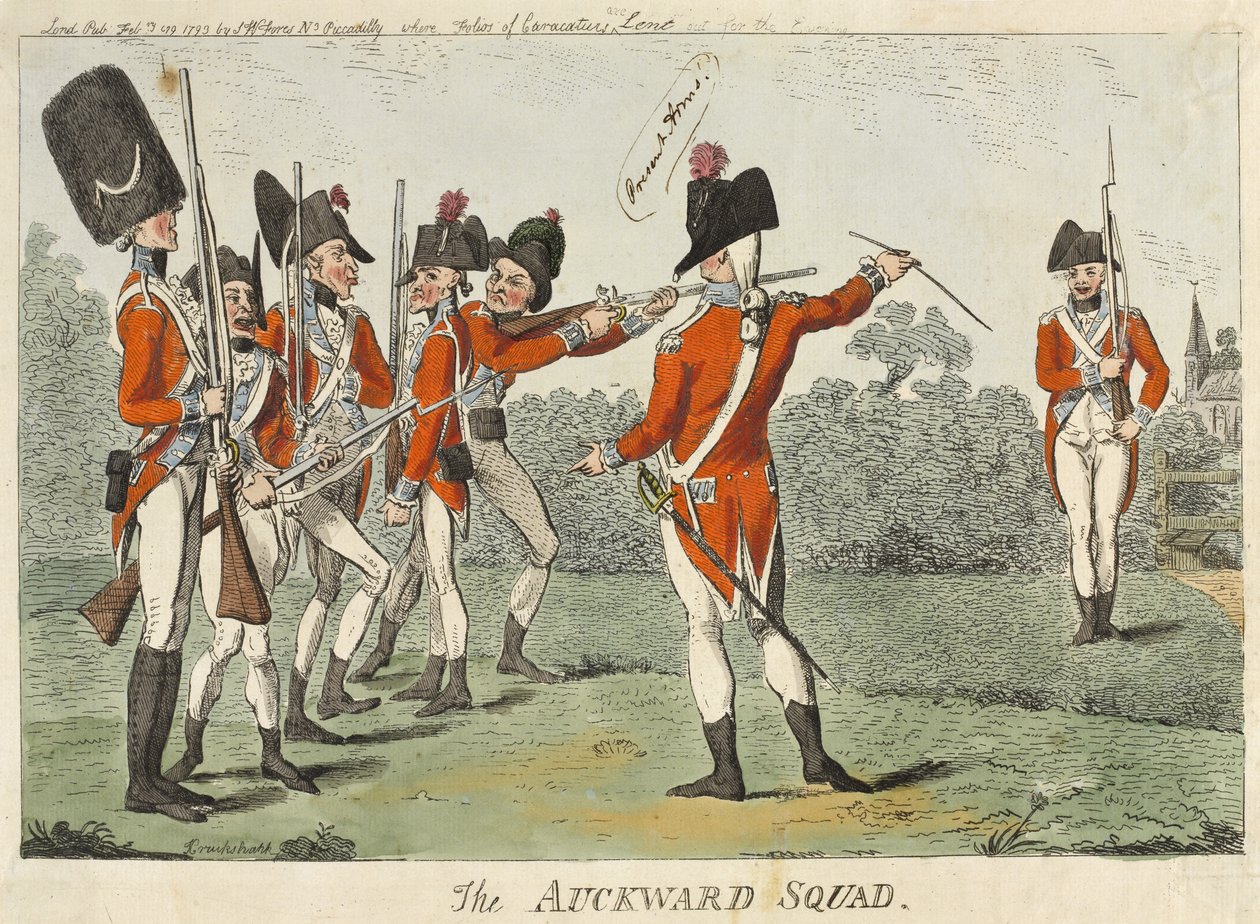 El escuadrón torpe, 1793 de Isaac Cruikshank