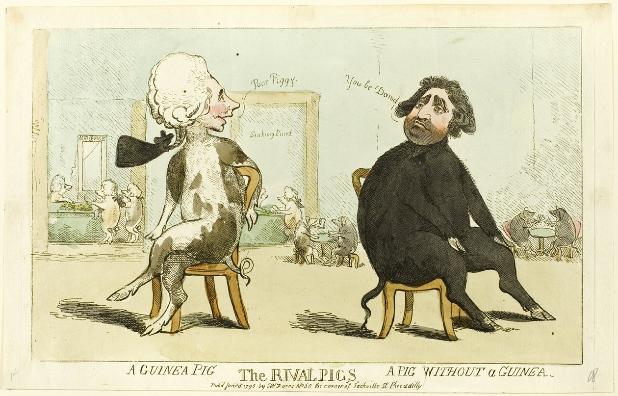 Los cerdos rivales de Isaac Cruikshank