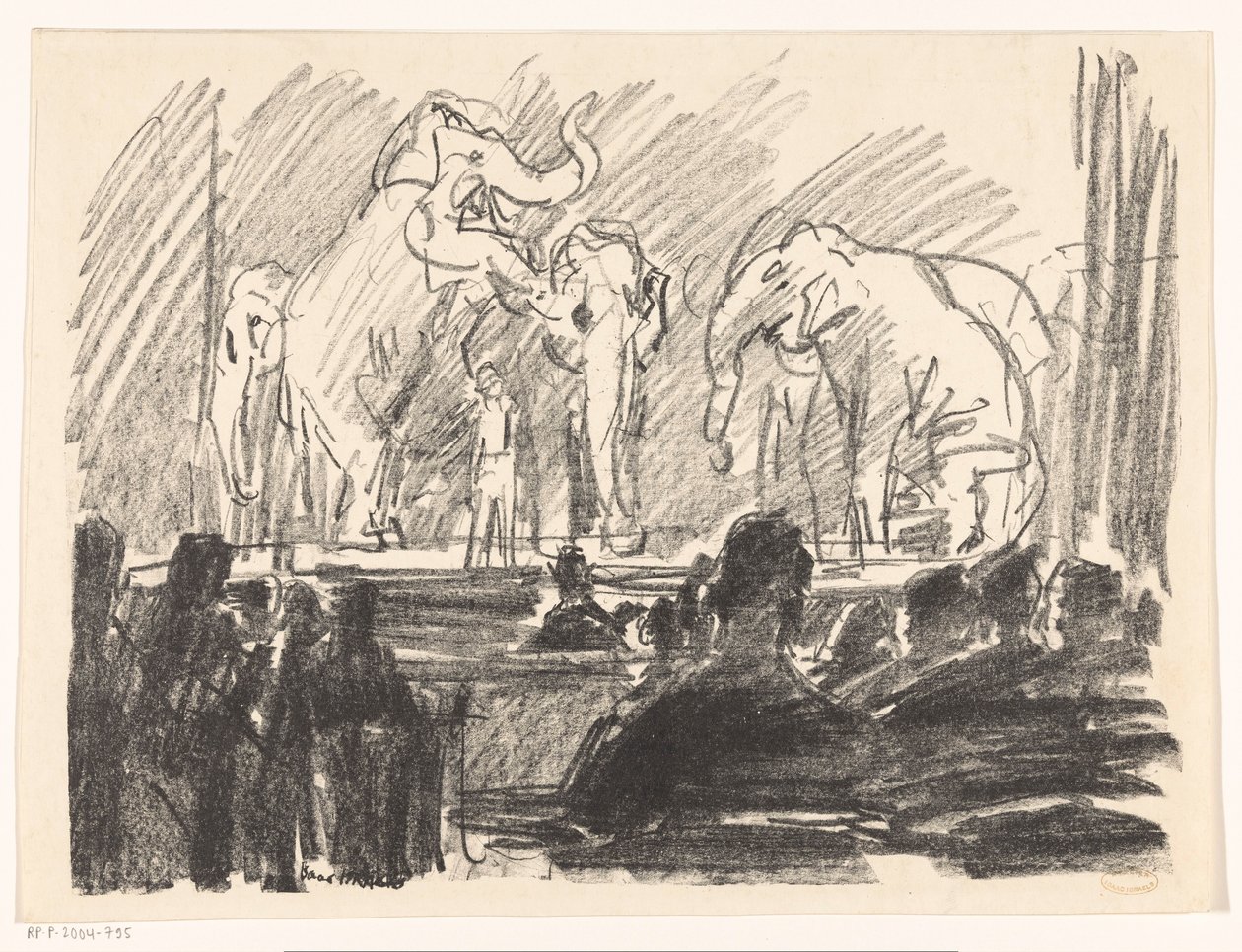 Actuación de elefantes en un escenario de Isaac Israels