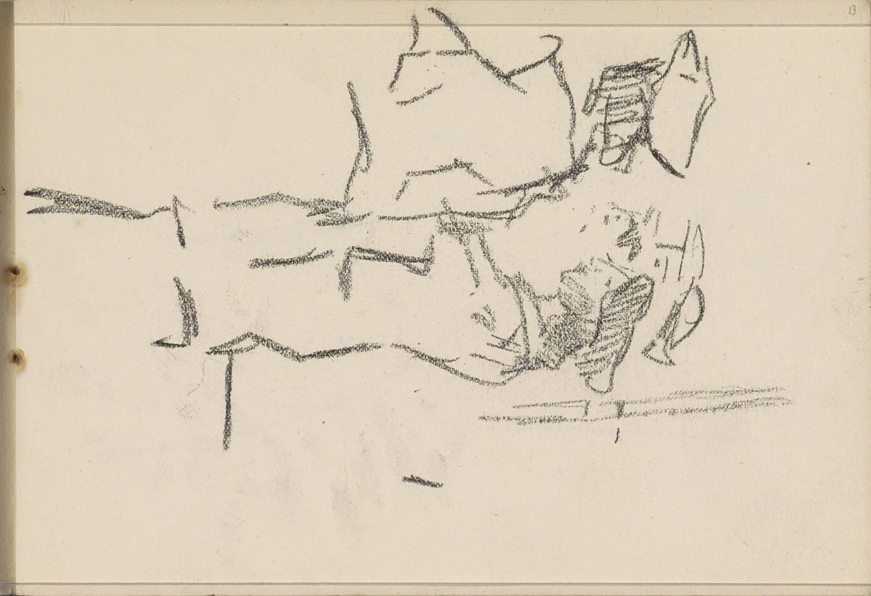 Cuatro figuras con tocados, de perfil de Isaac Israels