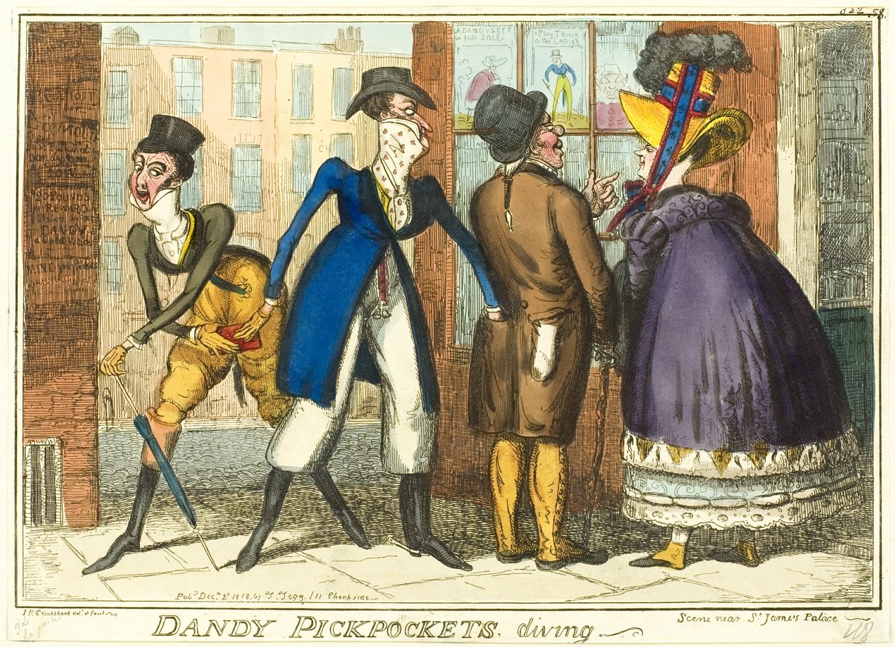 Dandy Pickpockets Buceo de Isaac Robert Cruikshank