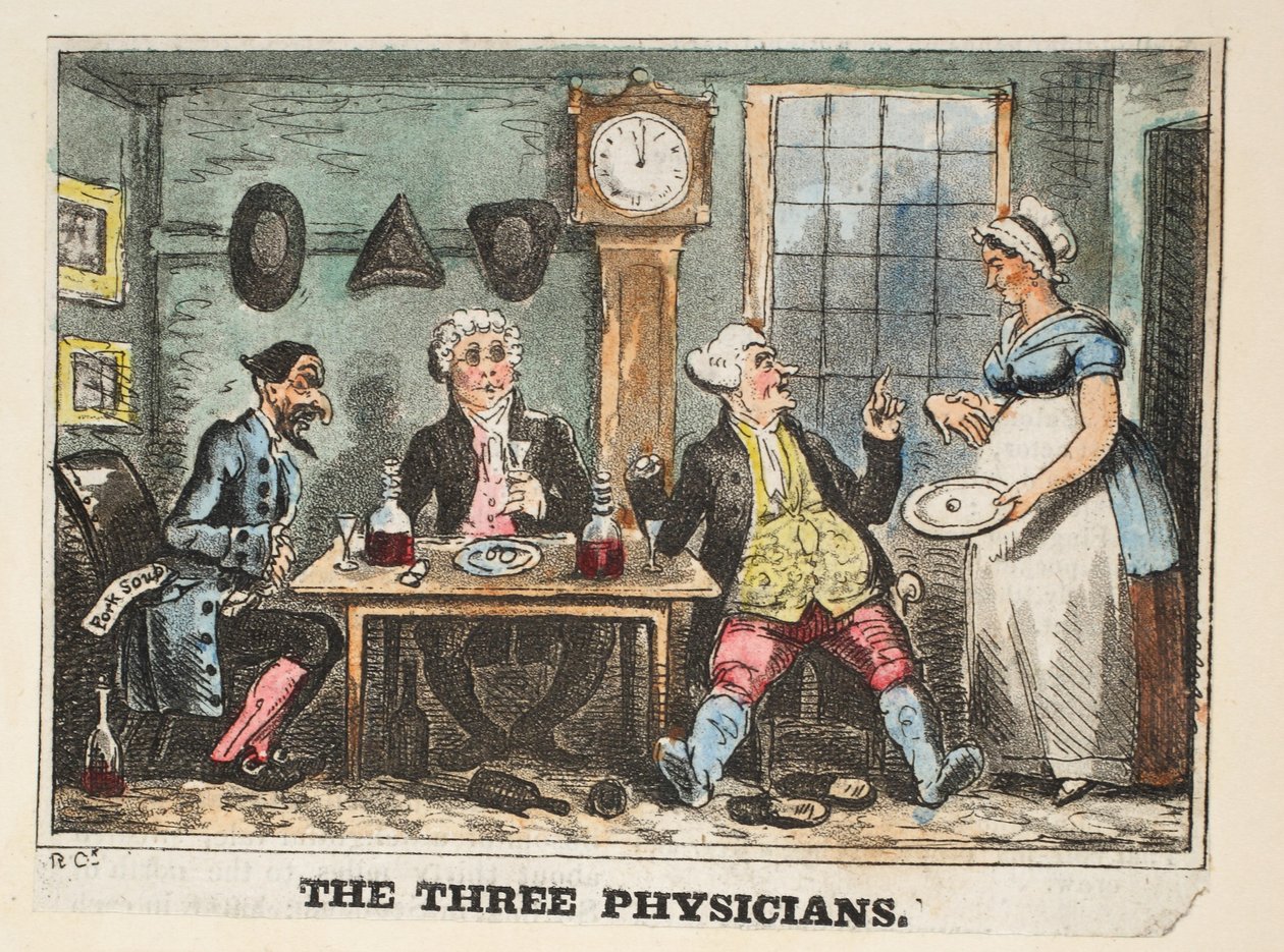 Los tres médicos, c.1824 de Isaac Robert Cruikshank