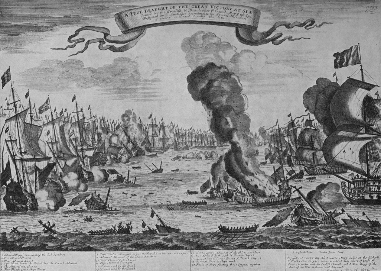 La Batalla de Barfleur, c1695, 1924 de Isaac Sailmaker