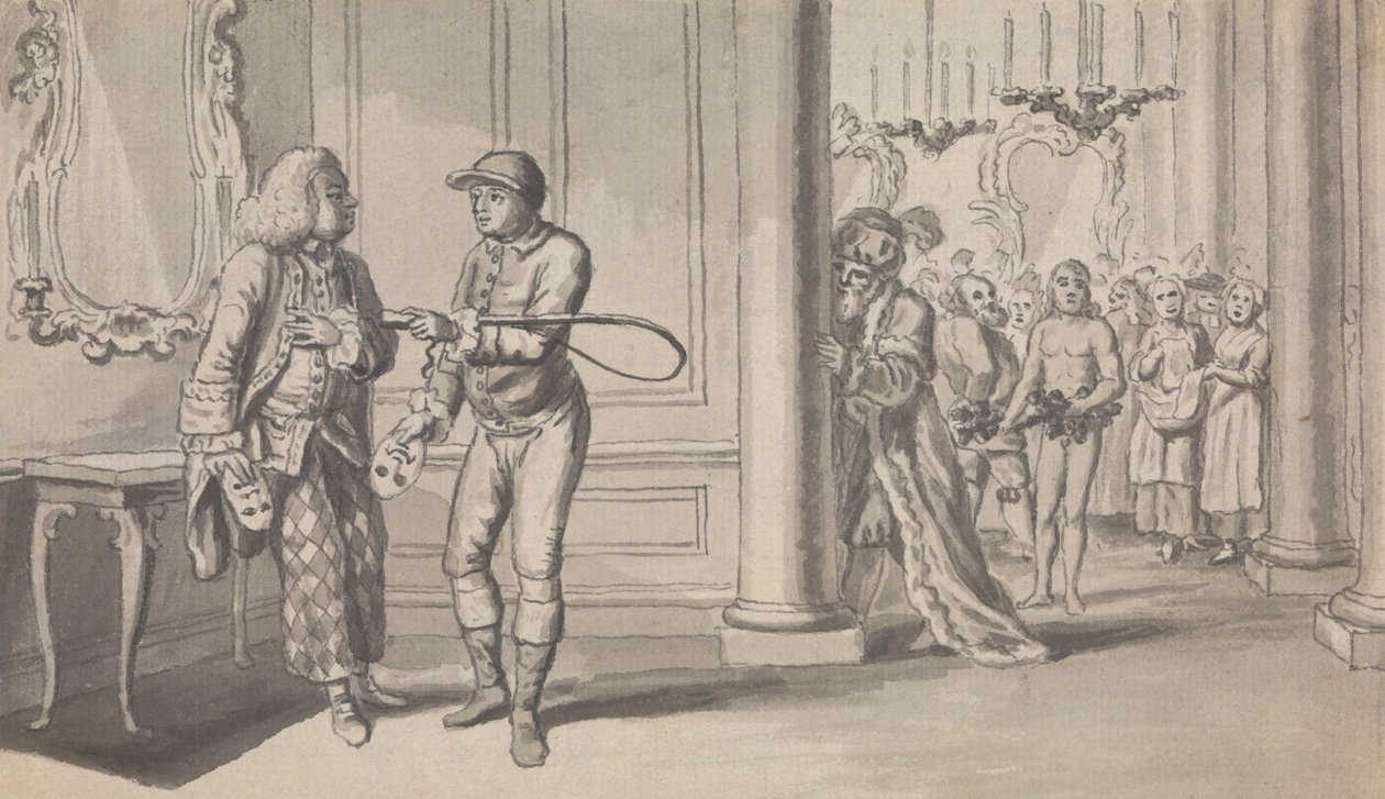 Periódico / Ilustración de obra de teatro sin identificar de Isaac Taylor