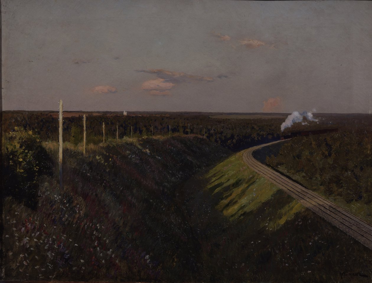 Un tren en camino, 1890s de Isaak Ilyich Levitan