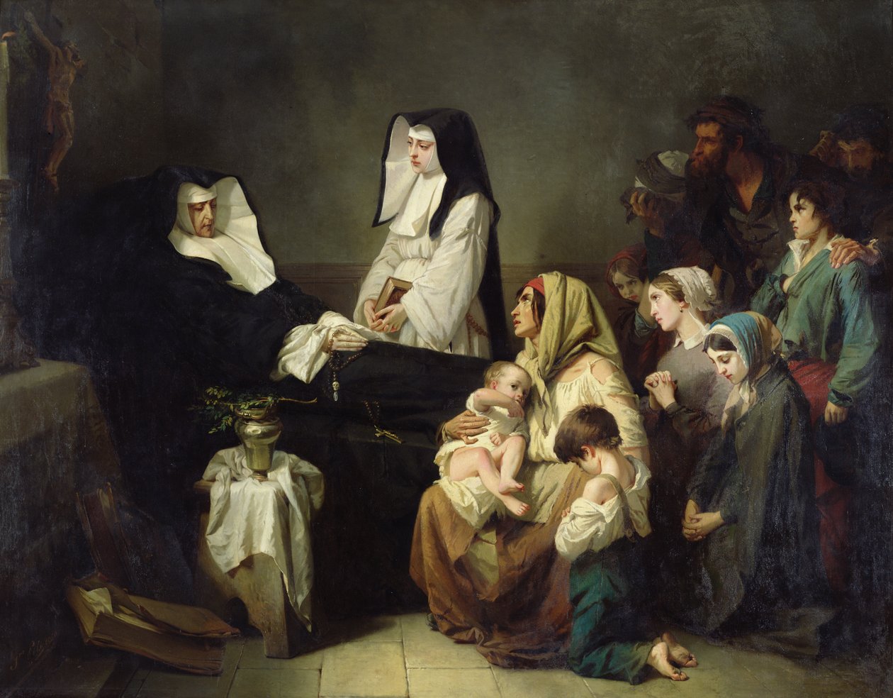 Muerte de una hermana de la caridad, 1850 de Isidore Pils