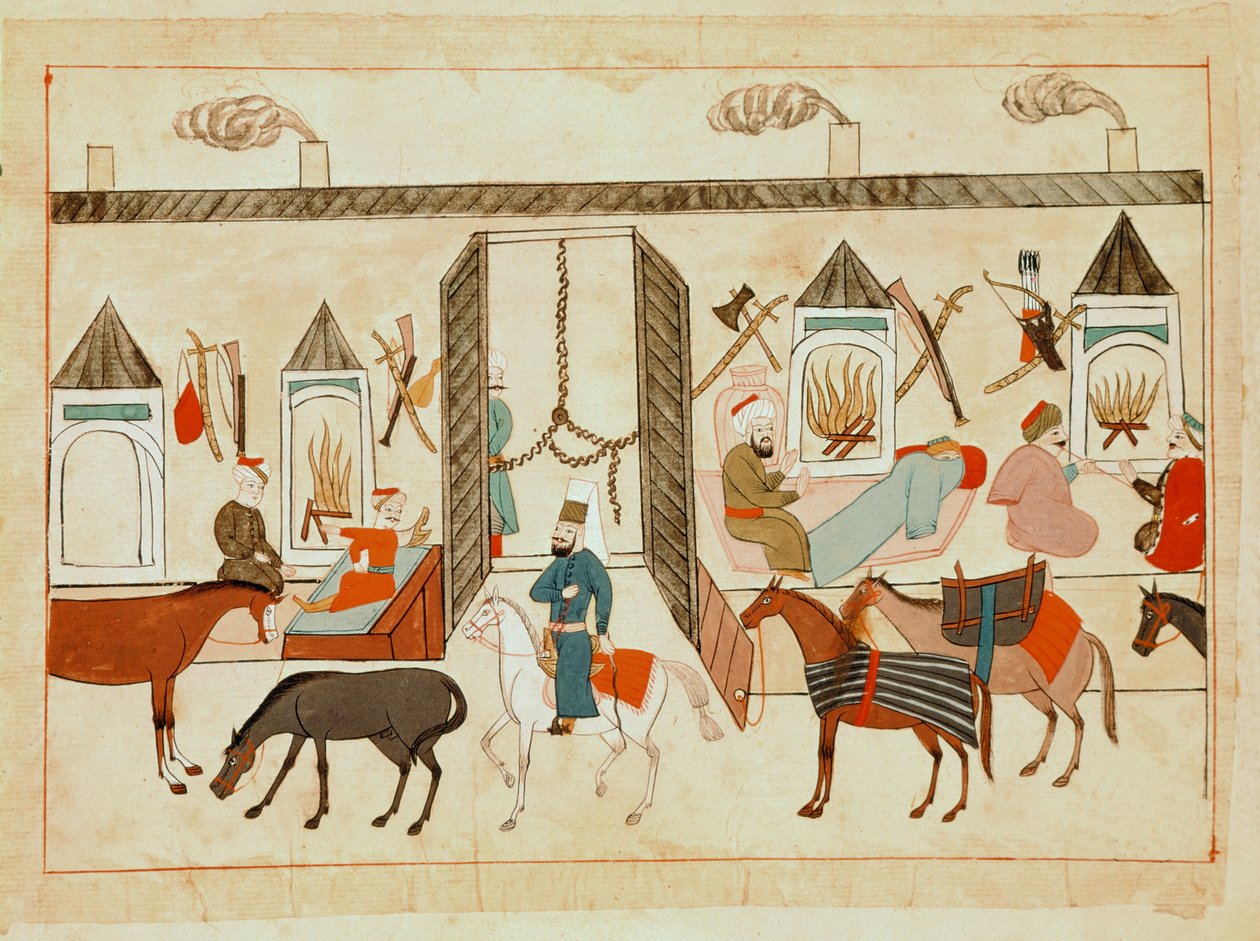 Ms 1671 Interior del Palacio del Sultán en Estambul, c.1580 de Islamic School
