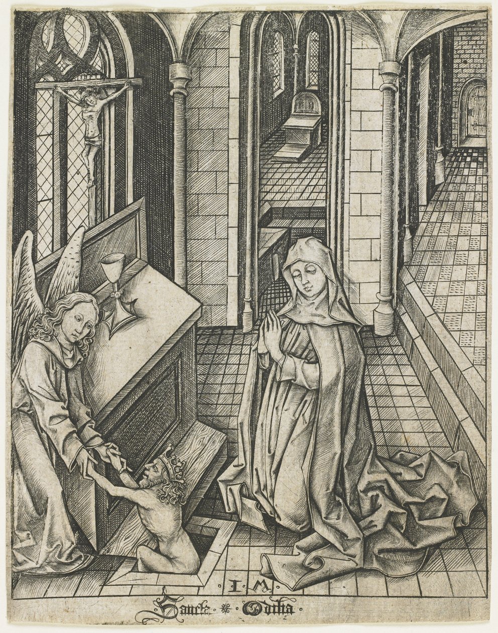 Santa Otilia, c. 1475-1480 de Israhel van Meckenem the younger