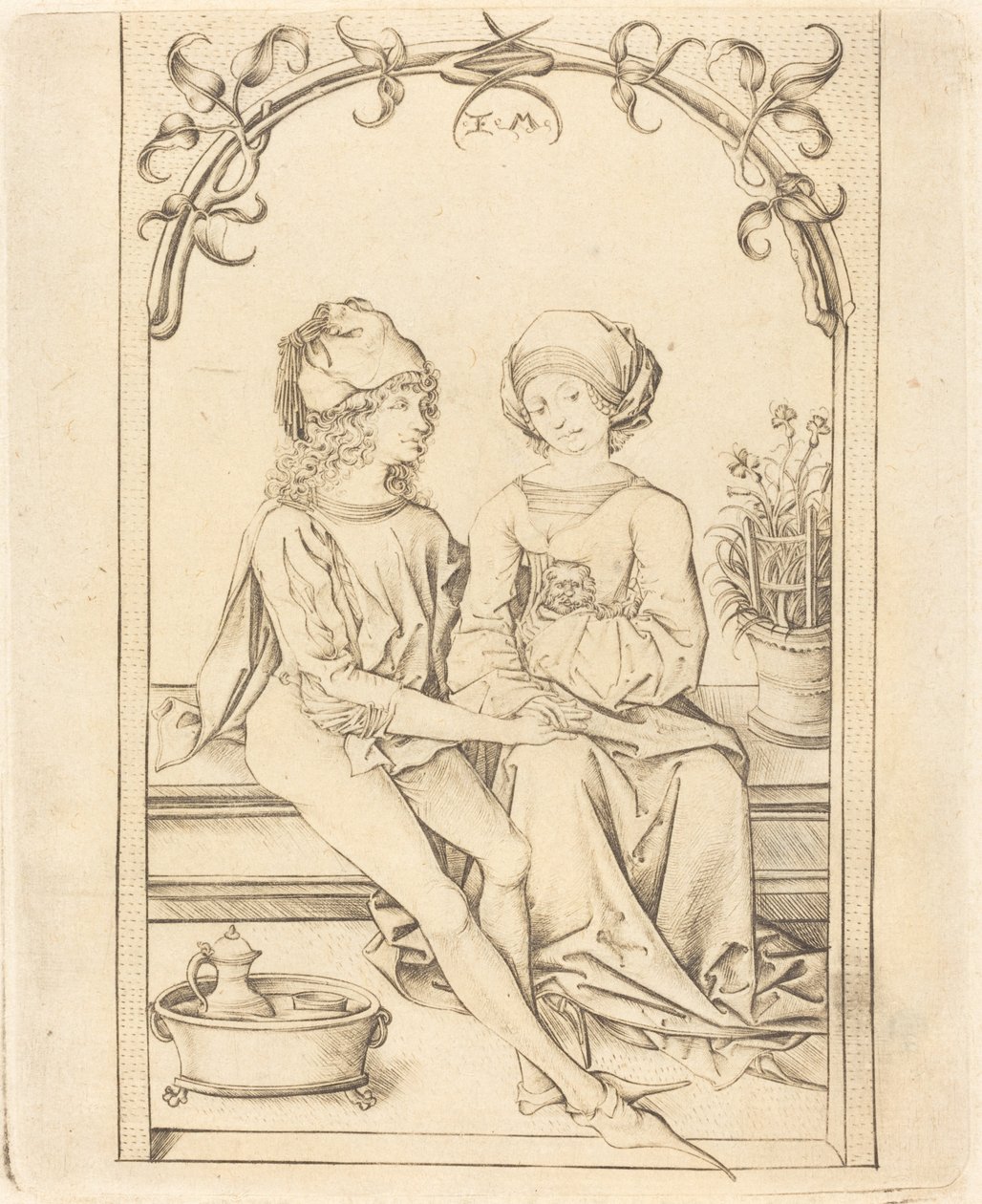 Los amantes, c. 1490 de Israhel van Meckenem