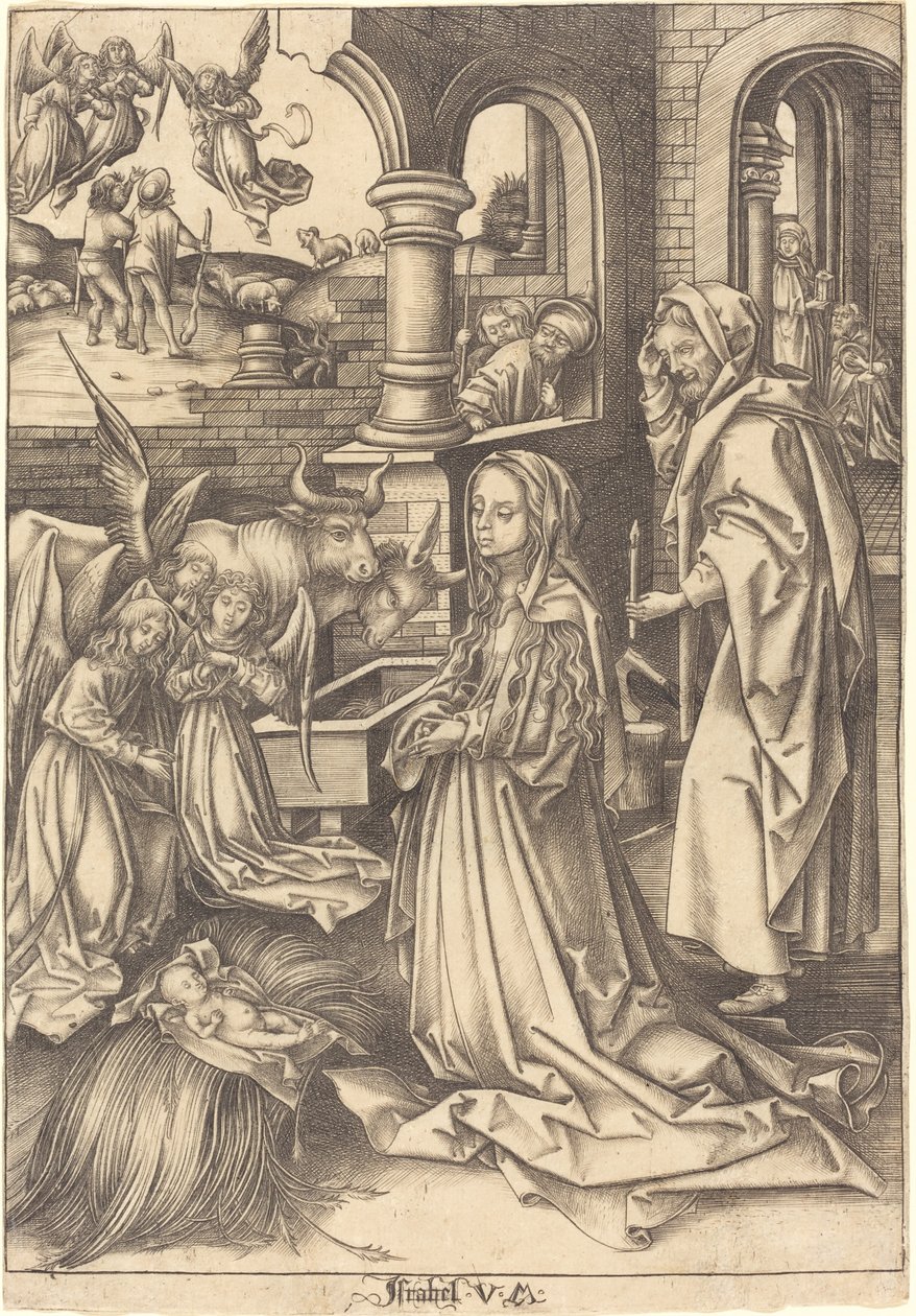 La Natividad de Israhel van Meckenem after Hans Holbein the Elder