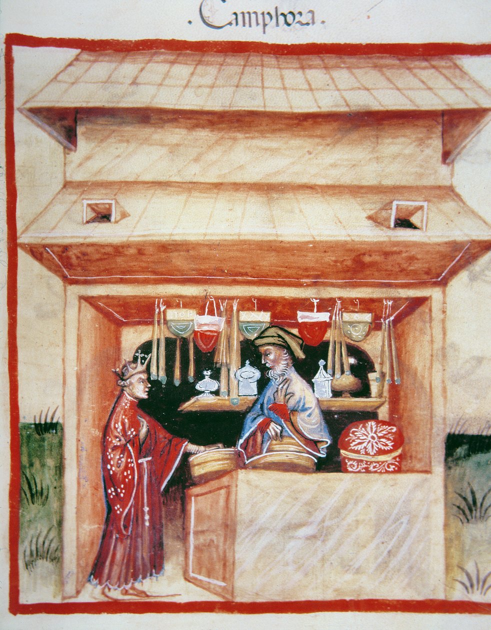 Venta de alcanfor, de Tacuinum Sanitatis de Italian School