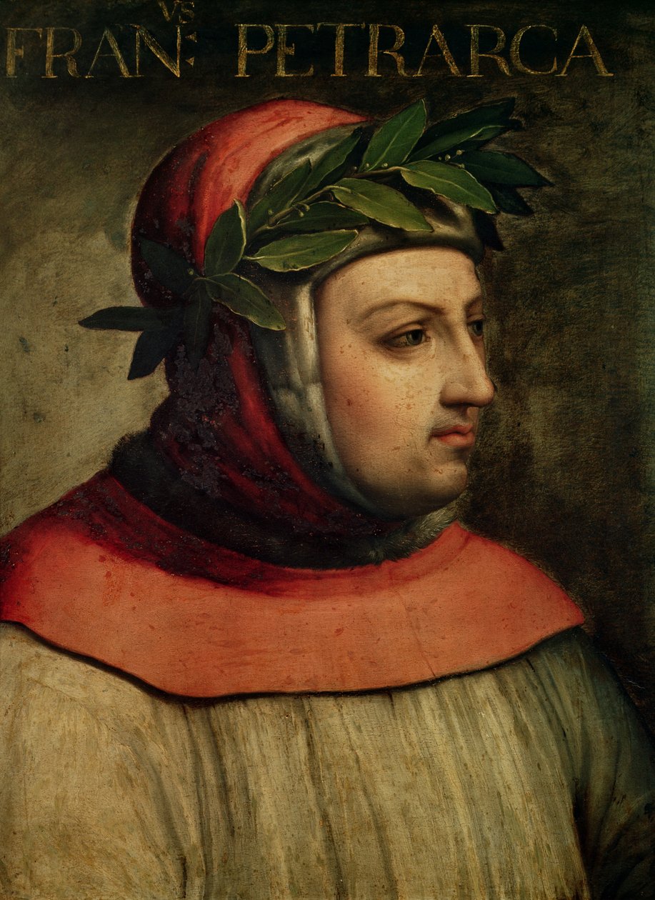 Retrato de Petrarca (Francesco Petrarca) (1304-74) de Italian School
