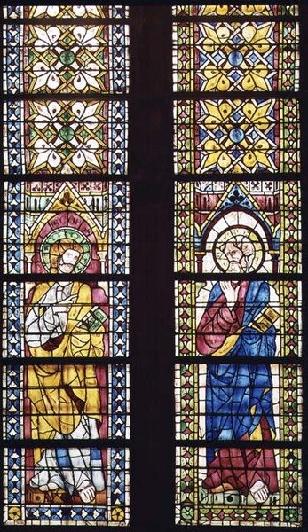 Ventana que representa a dos santos de Italian School