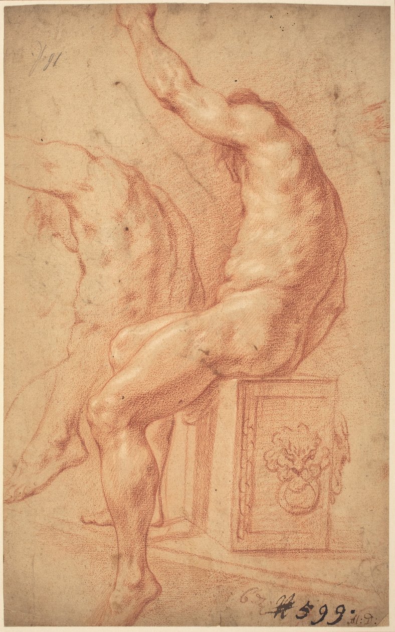 Un Desnudo Sentado de Italian 17th Century