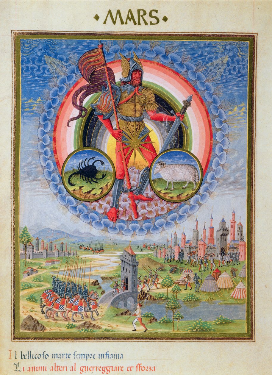 Fol.7v El planeta Marte, de "De Sphaera de Italian School