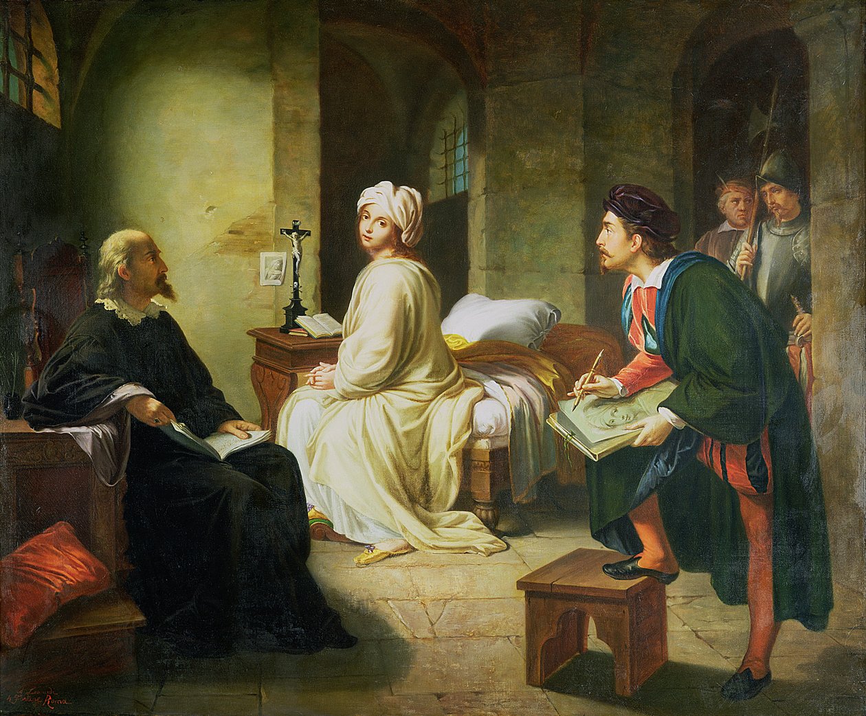 Guido Reni dibujando a Beatrice Cenci de Italian School