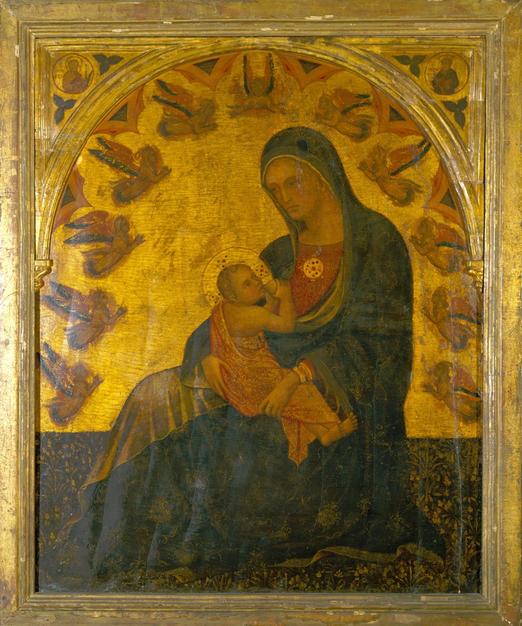 Virgen con el Niño (óleo sobre tabla) de Italian School