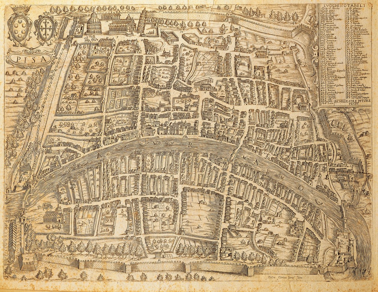 Mapa de Pisa de Italian School