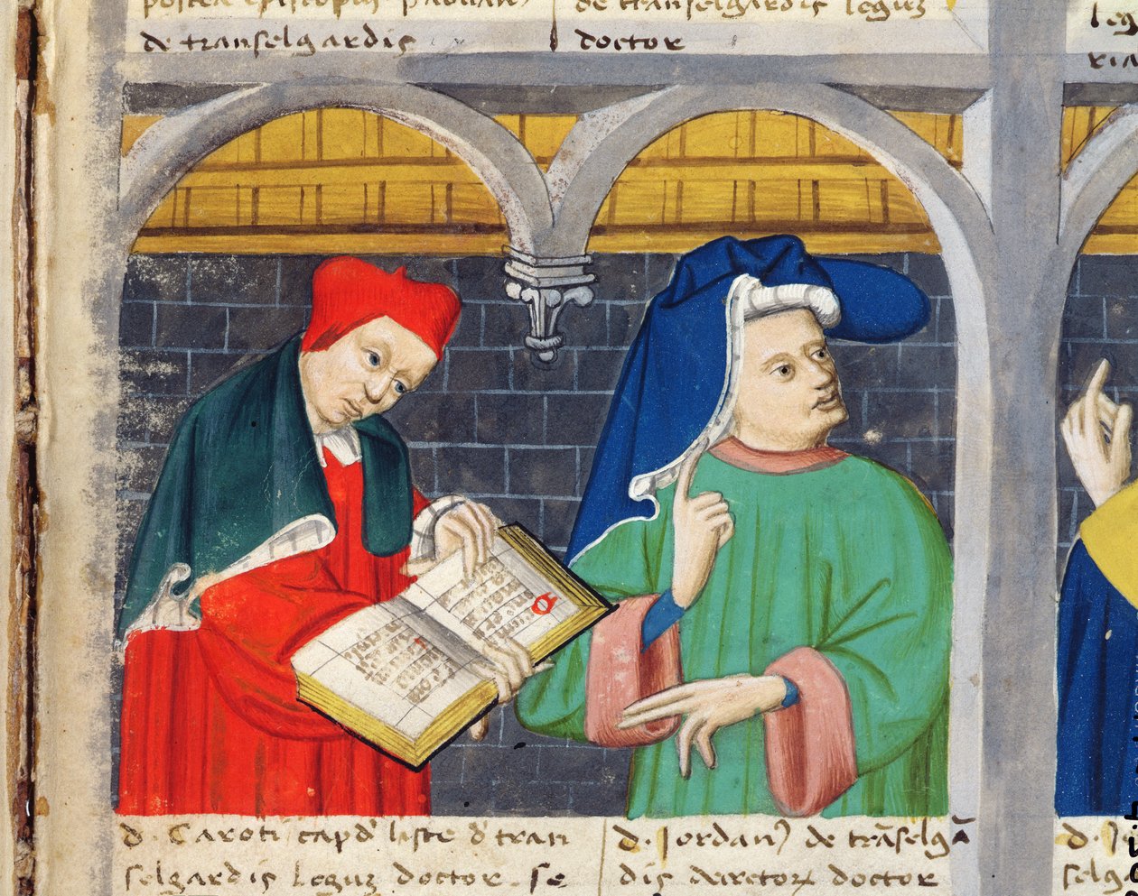 Noble y abogado sosteniendo un libro abierto de Italian School