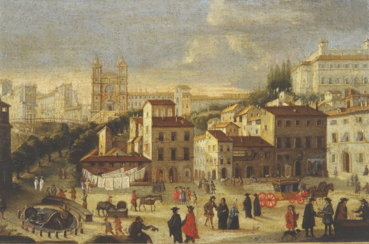 Piazza di Spagna y Trinità dei Monti de Italian School