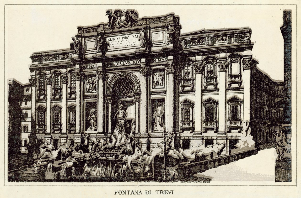 Roma: Fuente de Trevi de Italian School