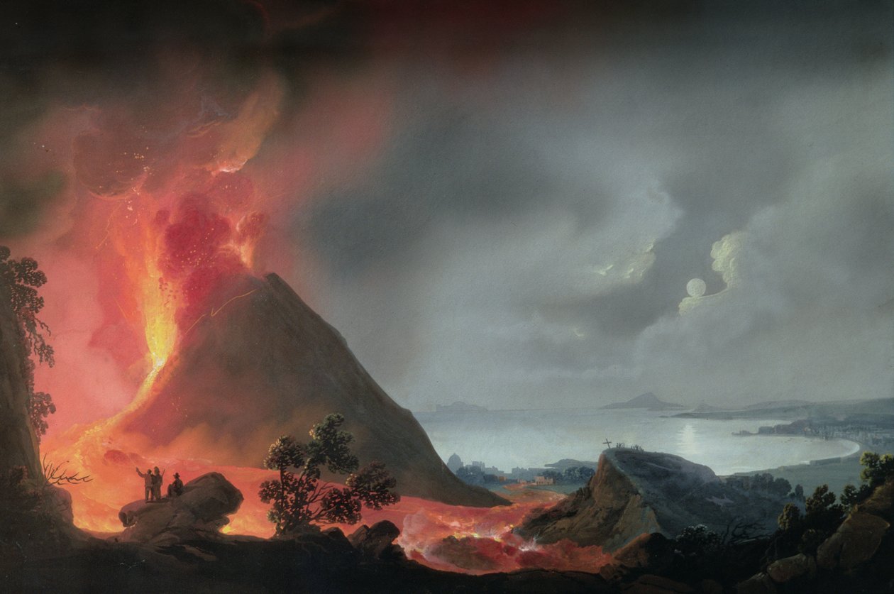 La erupción del Vesubio en 1810 de Italian School
