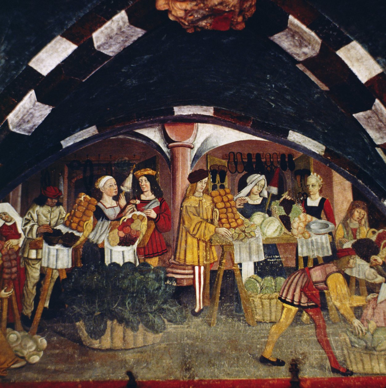El verdulero (fresco) de Italian School
