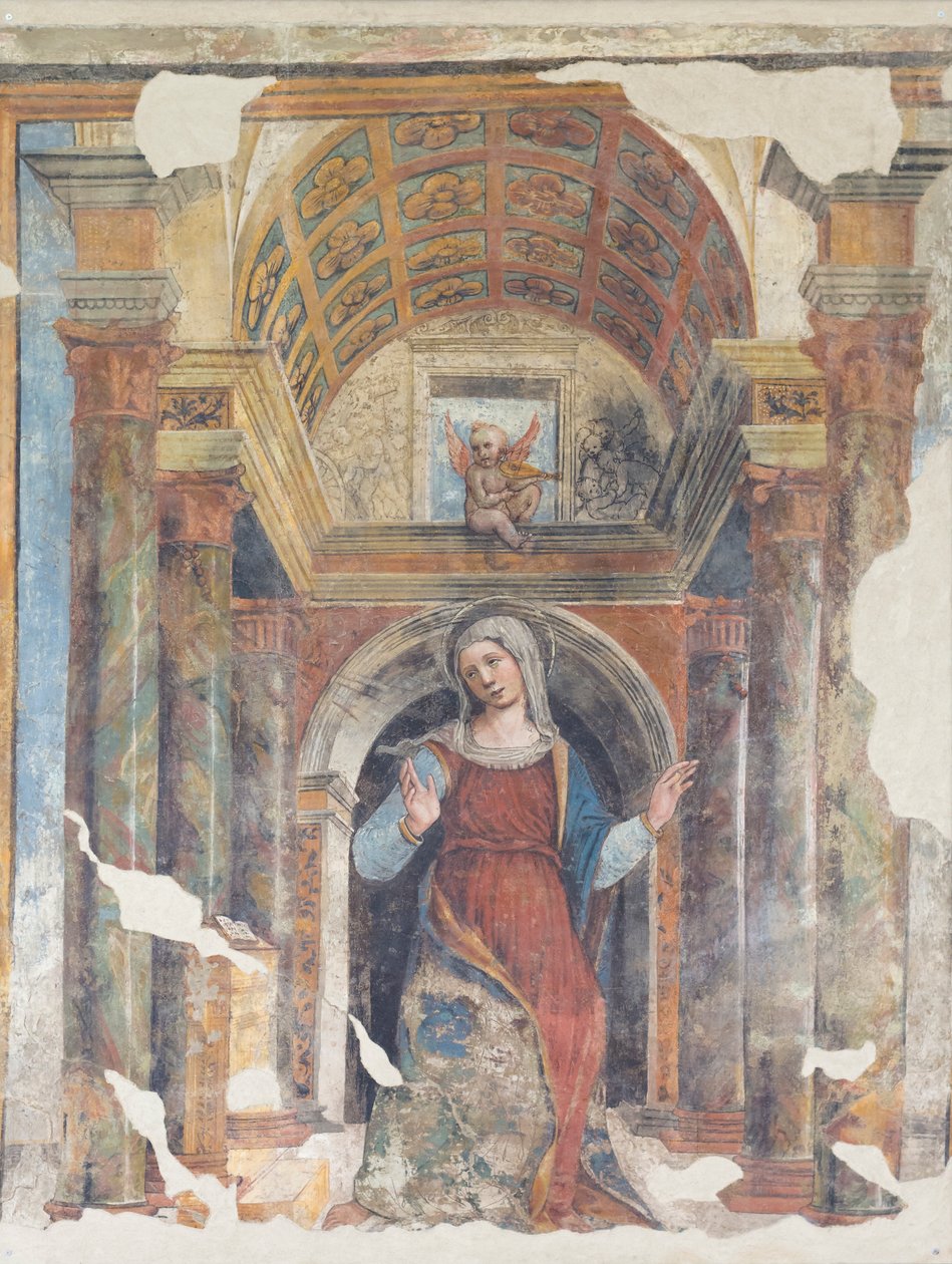 La Virgen anunciadora, siglo XVI (fresco) de Italian School
