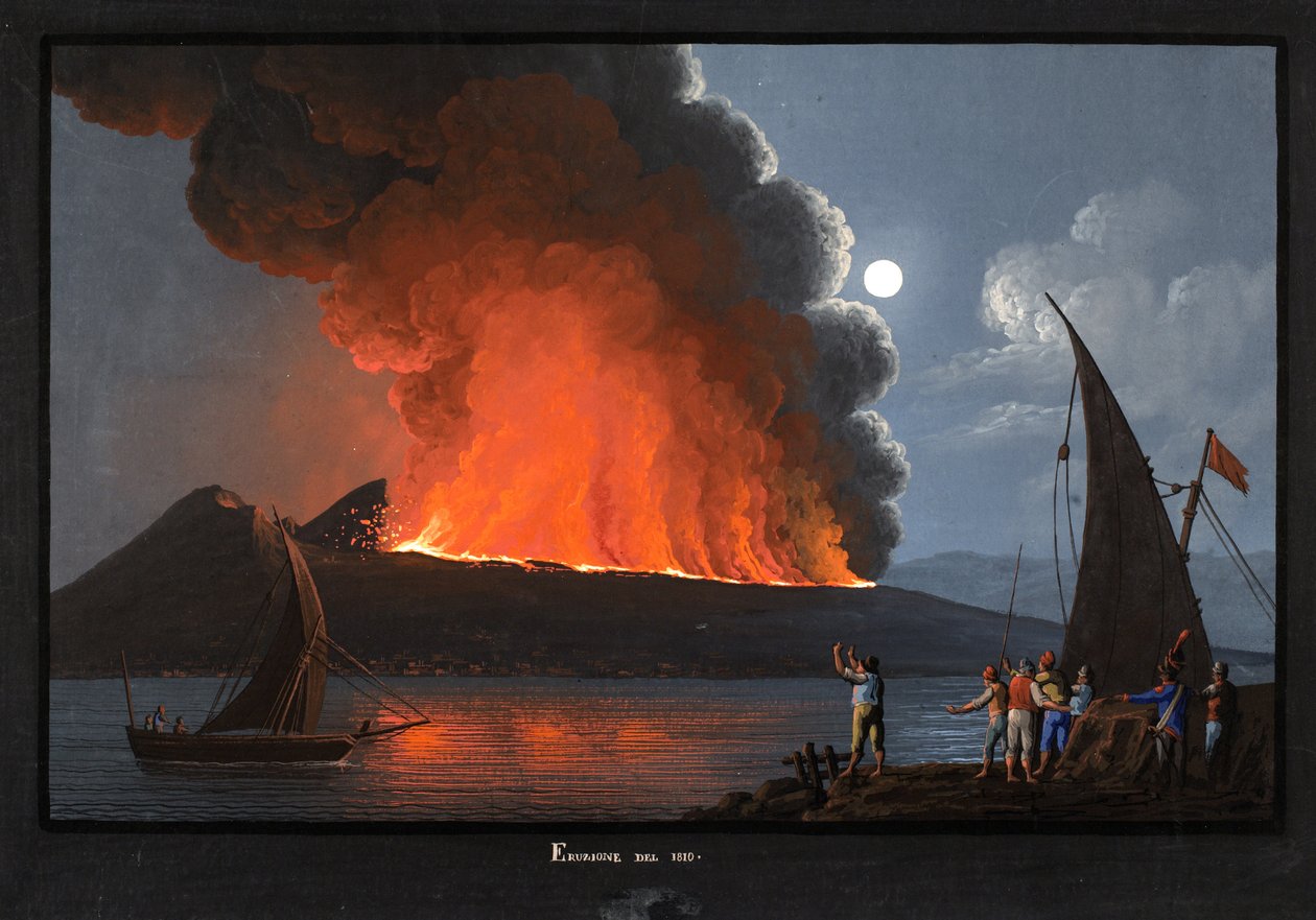 Vesubio, erupción de 1810 de Italian School