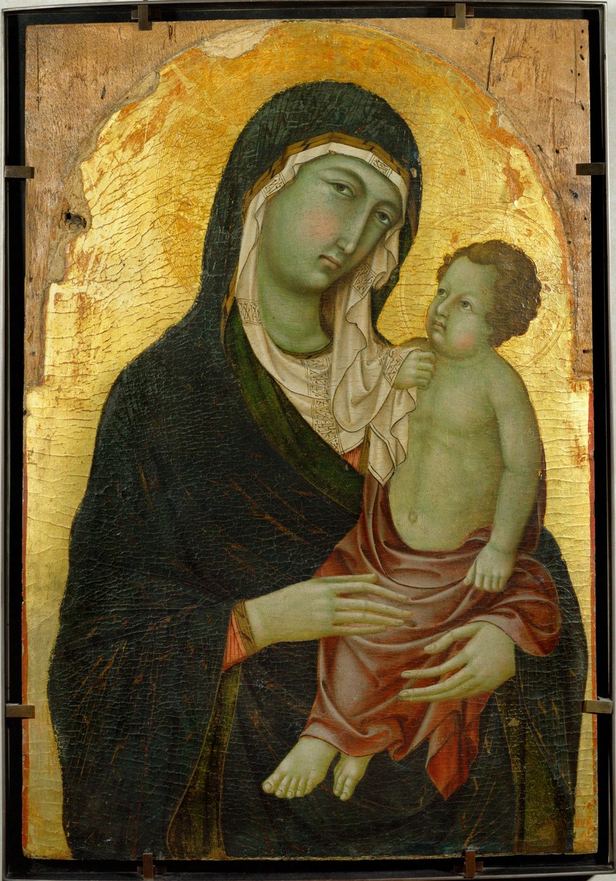 Virgen María y niño Jesús. Oro molido ... de Italian School