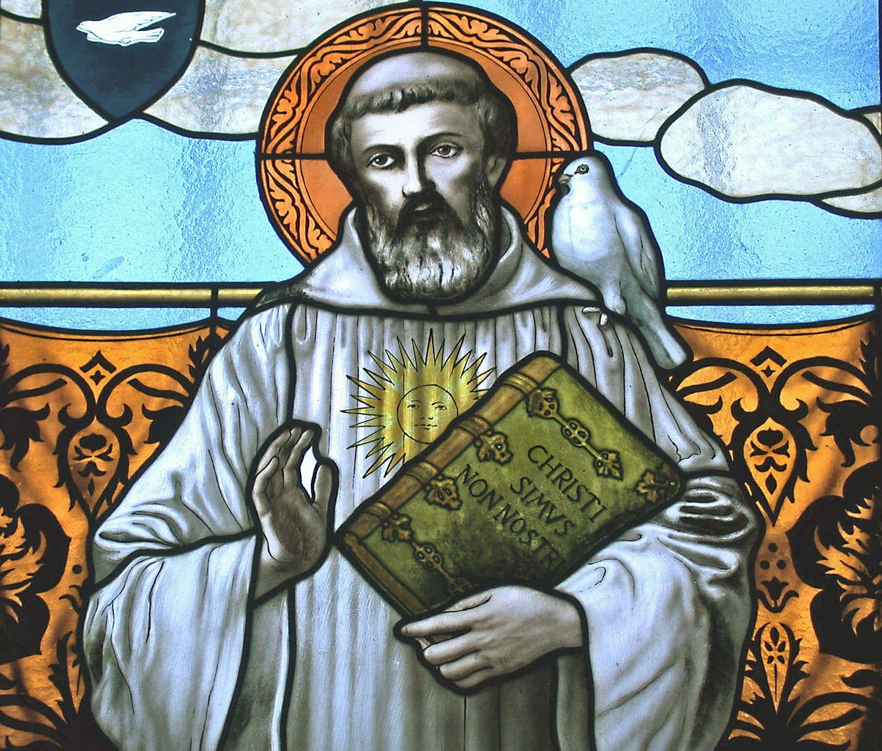 Ventana que representa a San Columbano (detalle) de Italian School Italian School